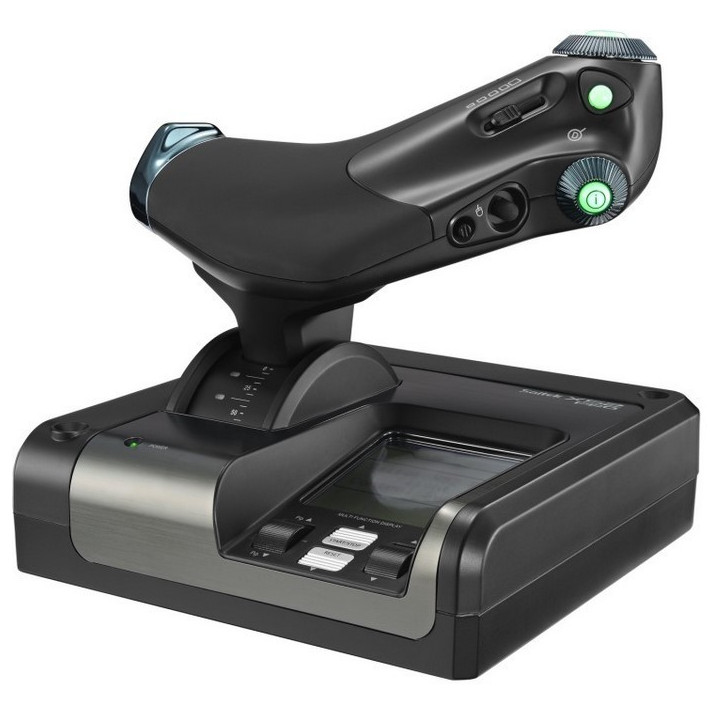 Logitech GX52 Profissional H.O.T.A.S. Part-Metal Throttle And Stick Simulation Controller