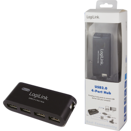 LogiLink® USB 2.0 Hub 4-Port com Fonte de Alimentação Preto
