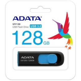ADATA UV128 Pendrive 128GB USB3.0 Preto / Azul - AUV128-128G-RBE