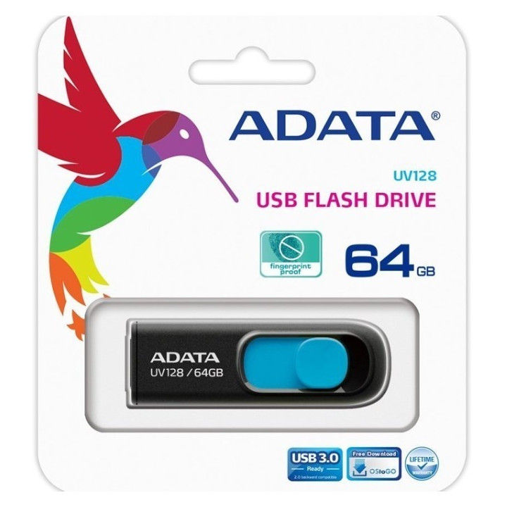 ADATA UV128 Pendrive 64GB USB3.0 Preto / Azul 